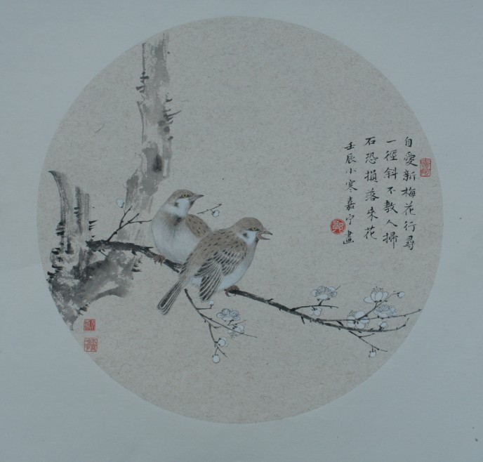 工笔花鸟(麻雀)