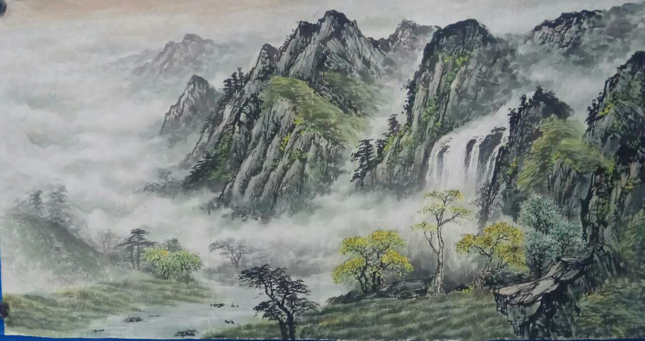 现代写意四尺山水画_山水_国画_装饰作品_园圆堂