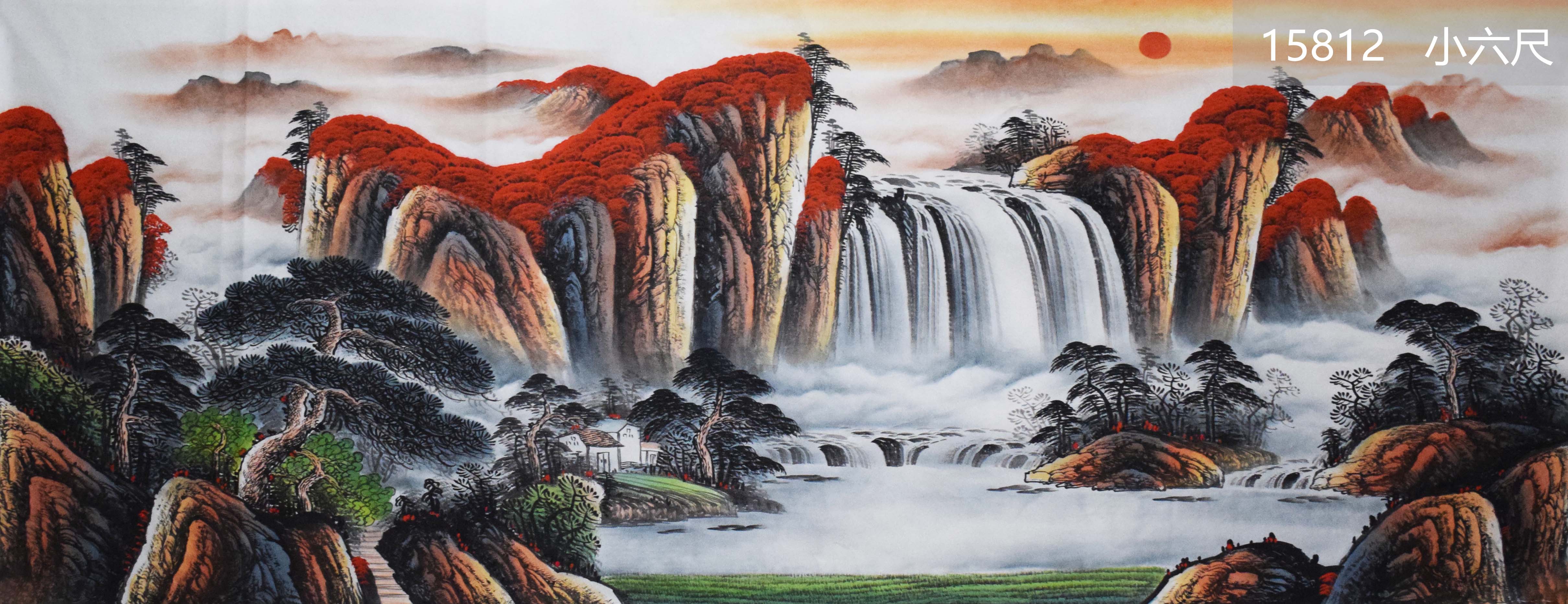 国画山水李老师2小六尺横聚宝盆鸿运当头